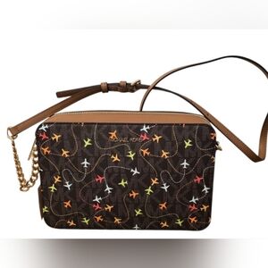 Michael Kors Starry Brown and Orange Crossbody Bag